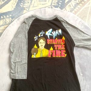 THE OFFICE RYAN STARTED THE FIRE long sleeve shirt